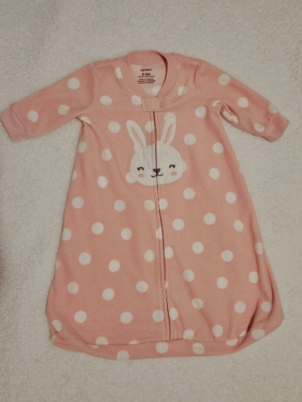 Carter's Baby Girl 0-3months Long Sleeve Sleep Bag Zip Up Pink